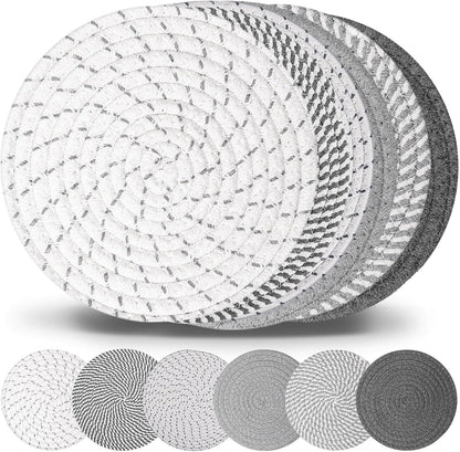 Billbotk 10" Trivets for Hot Dishes, Hot pots and Pans, Set of 6, Heat Resistant Pot Holders for Kitchen, Hot Pads for Countertops