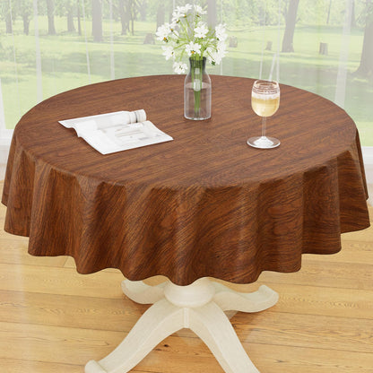 Smiry Rectangle Table Cloth, Waterproof Vinyl Tablecloths with Flannel Backing, Wipeable Spillproof Plastic Table Cover for Dining, Indoor and Outdoor (Champagne, 60 "x 84")