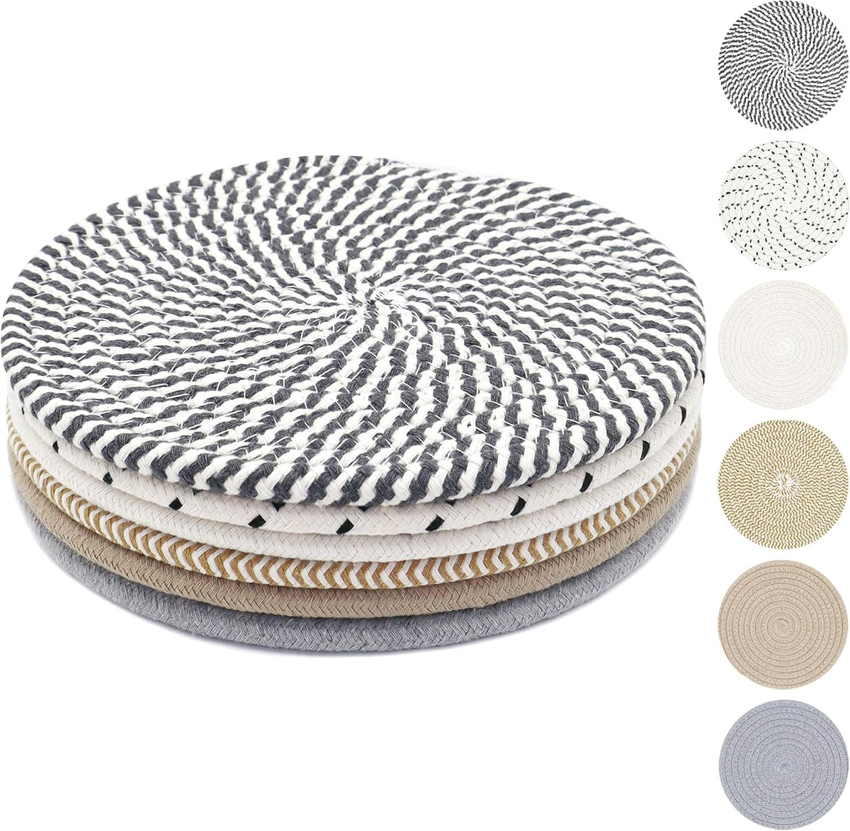 8 Inch Trivets for Hot Dishes, Hot Pots and Pans, 6 Pcs