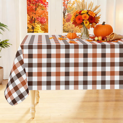 Smiry Picnic Table Cloth, Vinyl Tablecloths with Flannel Backing, 60"x84"