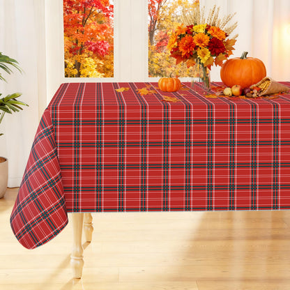 Smiry Picnic Table Cloth, Vinyl Tablecloths with Flannel Backing, 60"x84"