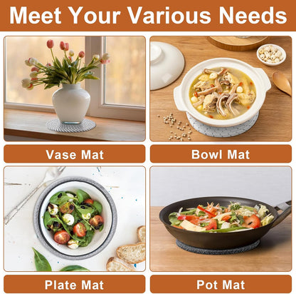 7 Inch Trivets for Hot Dishes, Pot Holders for Kitchen, Hot Pads, Coasters
