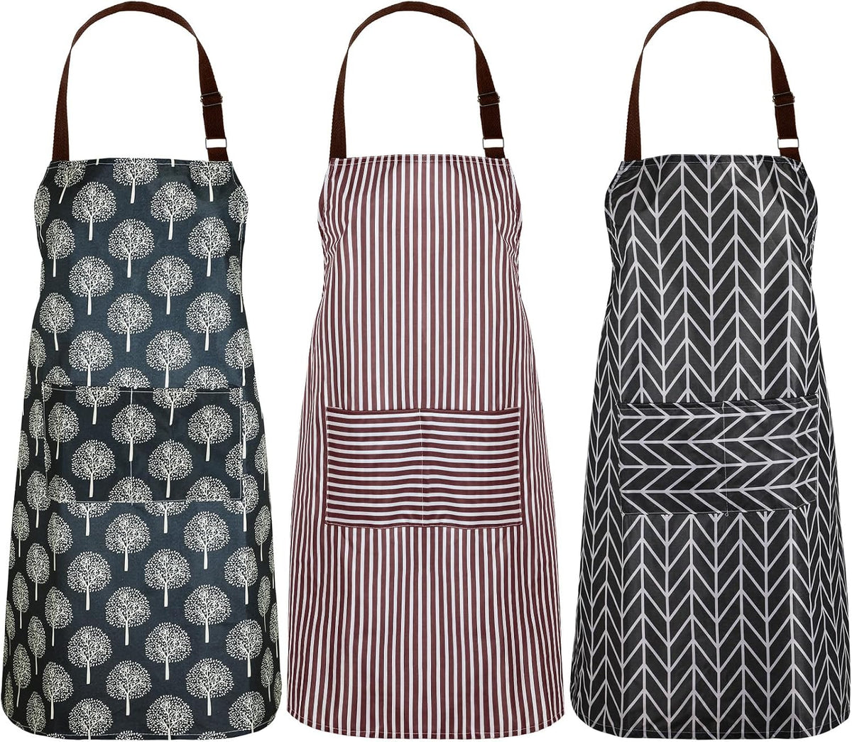 SATINIOR 3 Pcs Waterproof Kitchen Apron with 2 Pockets