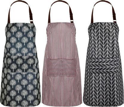 SATINIOR 3 Pcs Waterproof Kitchen Apron with 2 Pockets