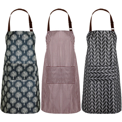 SATINIOR 3 Pcs Waterproof Kitchen Apron with 2 Pockets