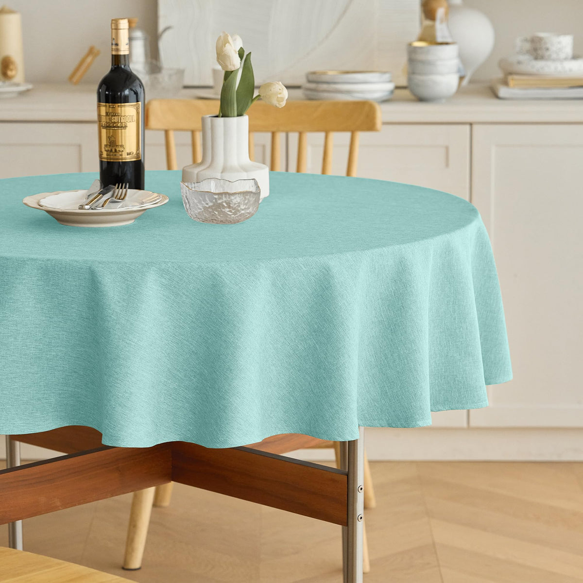 Decorelia Linen Textured Fall Tablecloth Rectangular Burnt Orange, 52"x70"