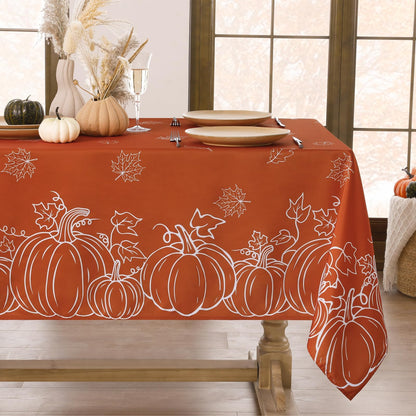 Softalker Fall Tablecloth Rectangle 60 x 84 Inch, Thanksgiving Home Decor