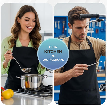 Utopia Kitchen Bib Aprons 4 Pack Adjustable With 2 Pockets