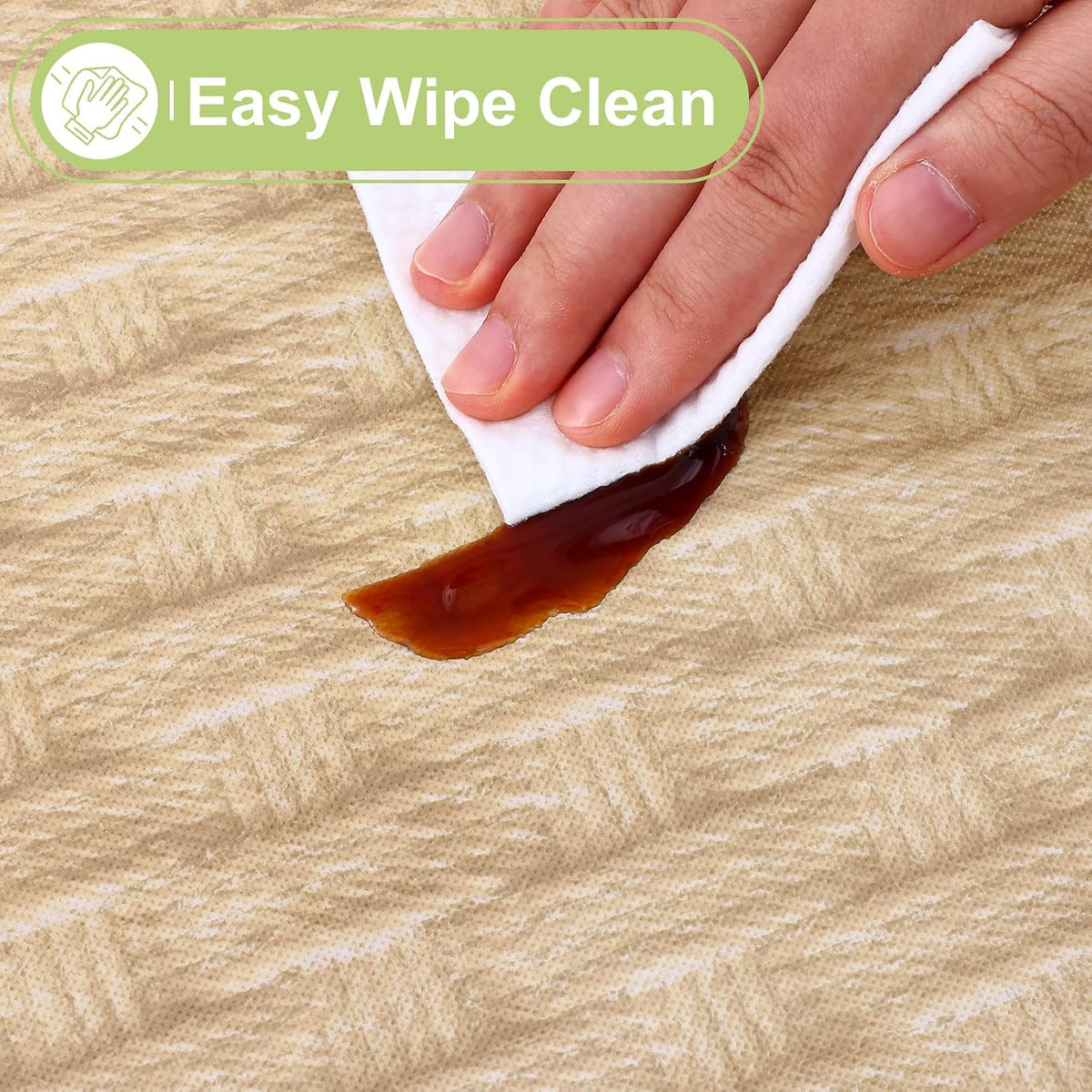 Smiry Rectangle Table Cloth, Waterproof Vinyl Tablecloths with Flannel Backing, Wipeable Spillproof Plastic Table Cover for Dining, Indoor and Outdoor (Champagne, 60 "x 84")