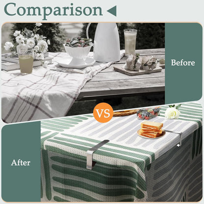 ZUFECY 12 Pack Tablecloth Clips, Stainless Steel Picnic Table Clips, Waterproof Table Cloth Cover Clamps, Table Edge Holders for Indoor Outdoor, Wedding, Graduation, Daily Household Use