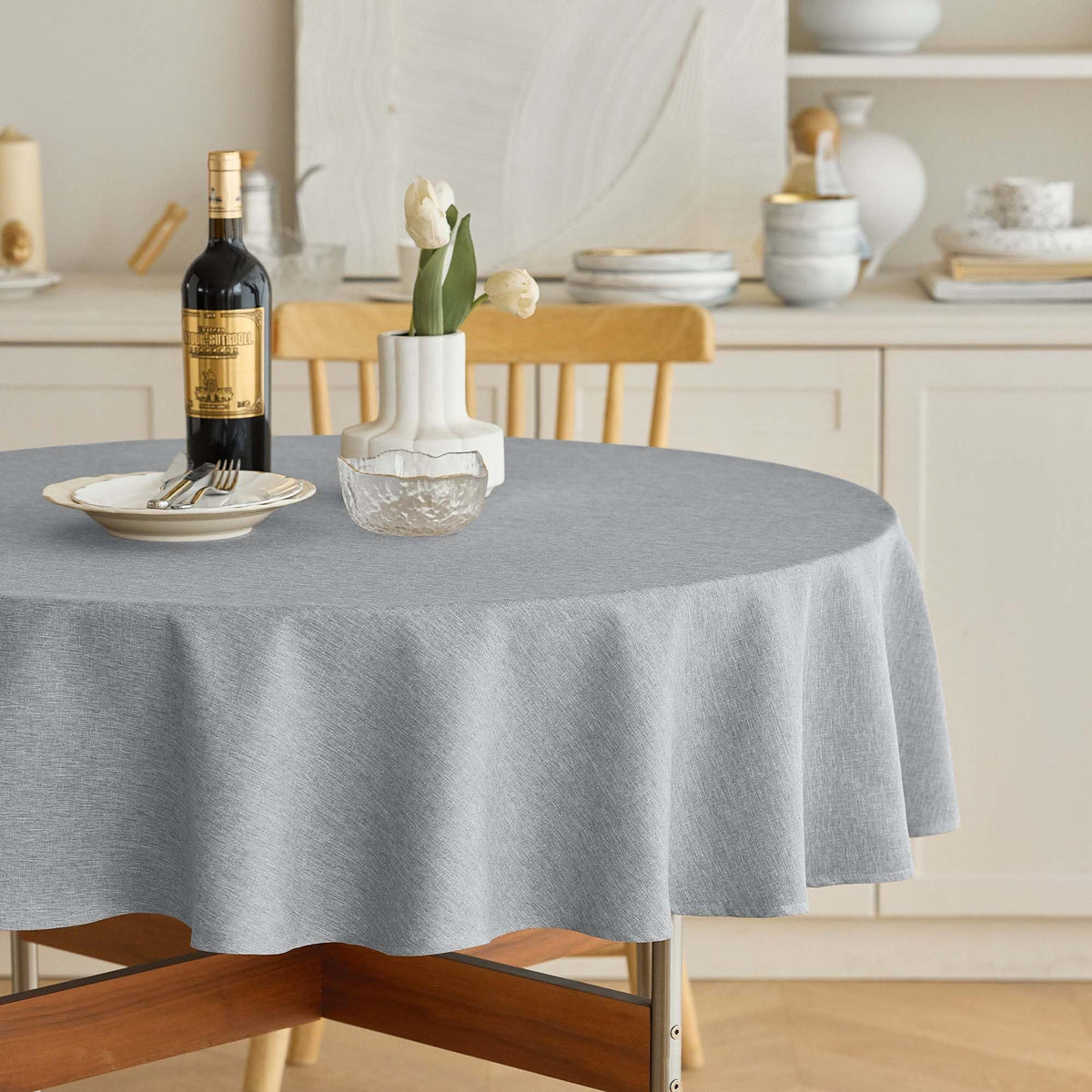 Decorelia Linen Textured Fall Tablecloth Rectangular Burnt Orange, 52"x70"