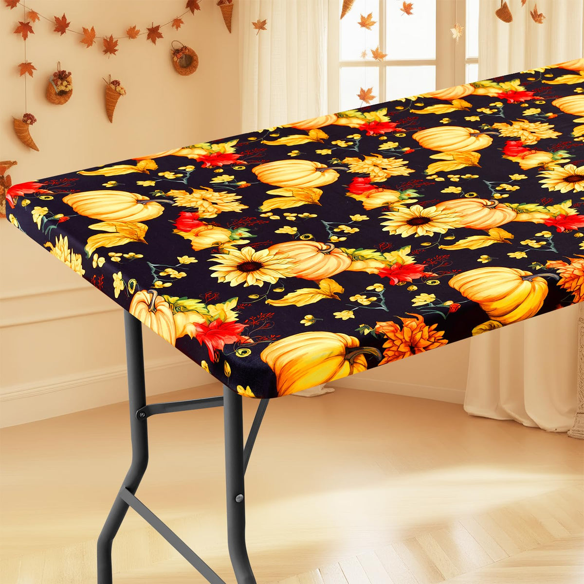 Moosfor Rectangle Spandex Fitted Table Cloth, 6FT Elastic Tablecloth