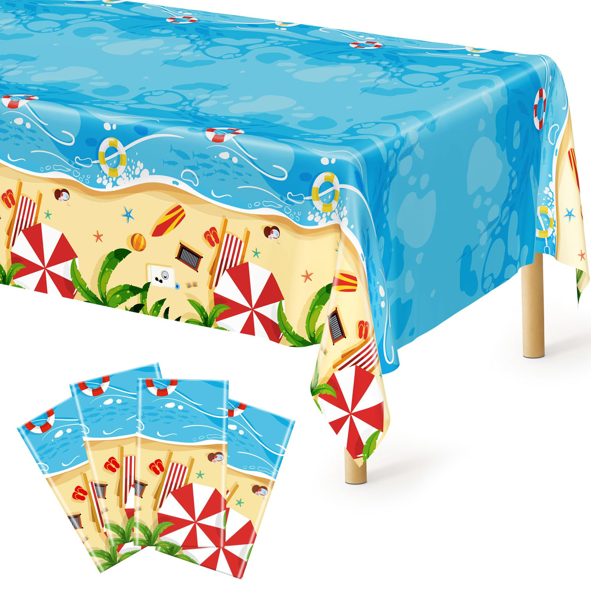 QZYL 4 Packs White Plastic Tablecloth, Large Sturdy Disposable Table Cloth