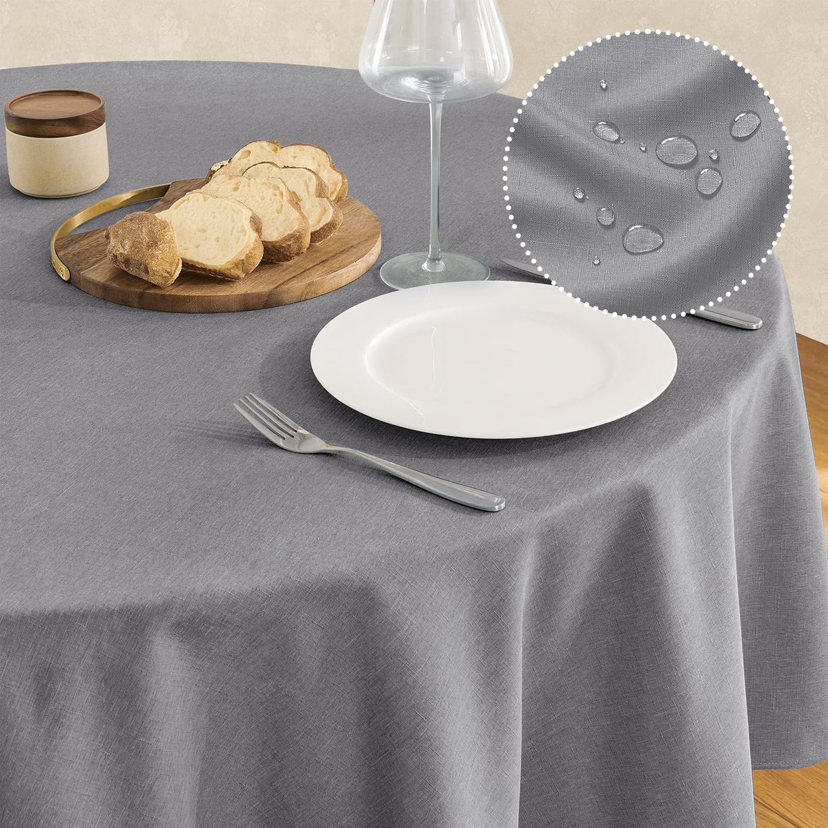 Veblandy Rectangle Tablecloth Linen Textured Waterproof & Stain Resistant Table Cloth Wrinkle Free Decorative Fabric Farmhouse Table Cover for Dining/Party/Buffet/Wedding, 60 x 104 Inch, Sage Green