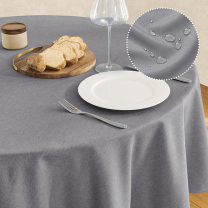 Veblandy Rectangle Tablecloth Linen Textured Waterproof & Stain Resistant Table Cloth Wrinkle Free Decorative Fabric Farmhouse Table Cover for Dining/Party/Buffet/Wedding, 60 x 104 Inch, Sage Green