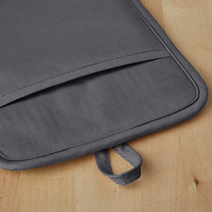 KitchenAid Ribbed Soft Silicone Pot Holder 2-Pack Set, Charcoal Grey, 7"x9"