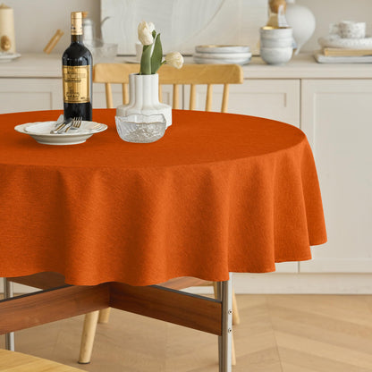 Decorelia Linen Textured Fall Tablecloth Rectangular Burnt Orange, 52"x70"