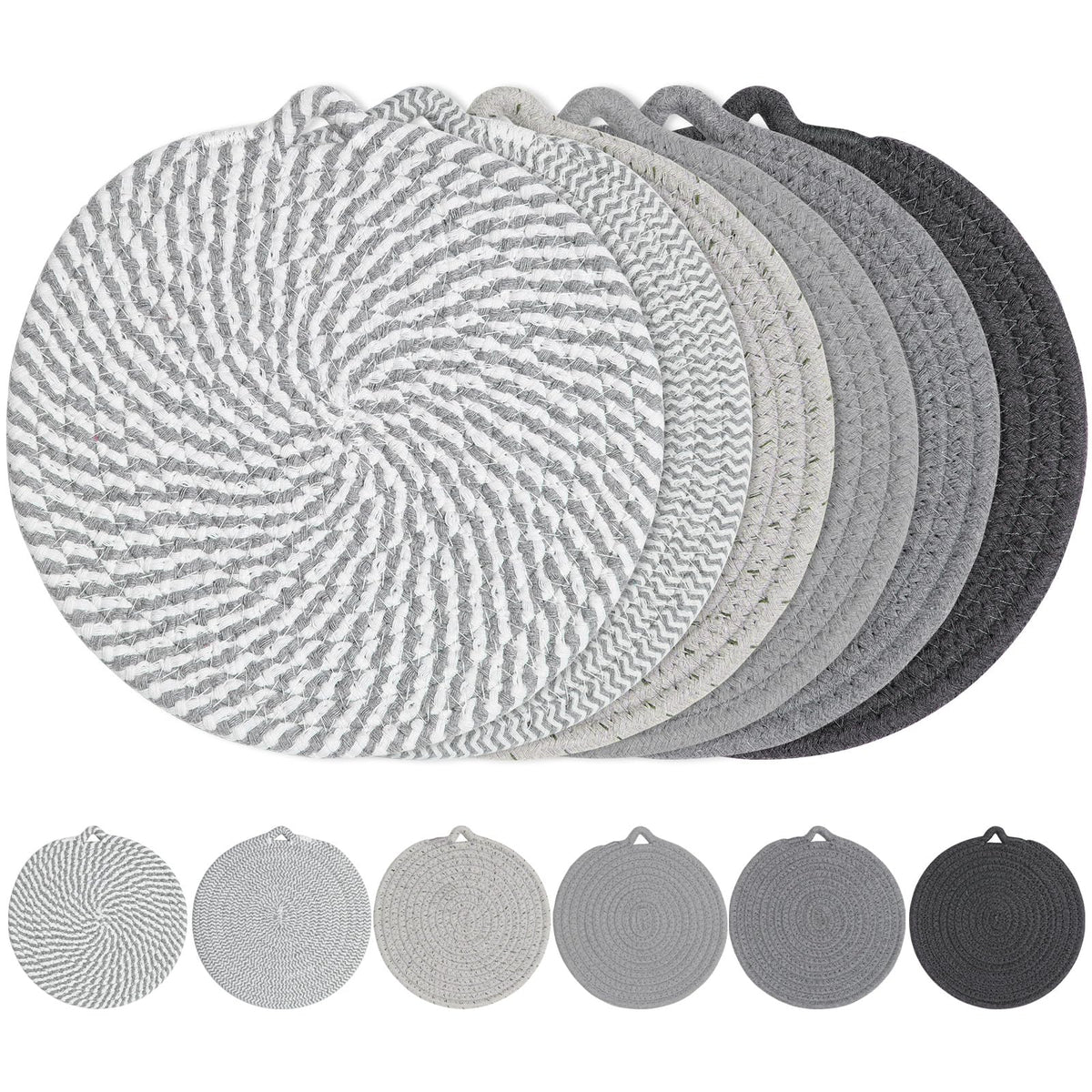 7" Trivets for Hot Dishes, 6 Pack Trivets for Hot Pots and Pans