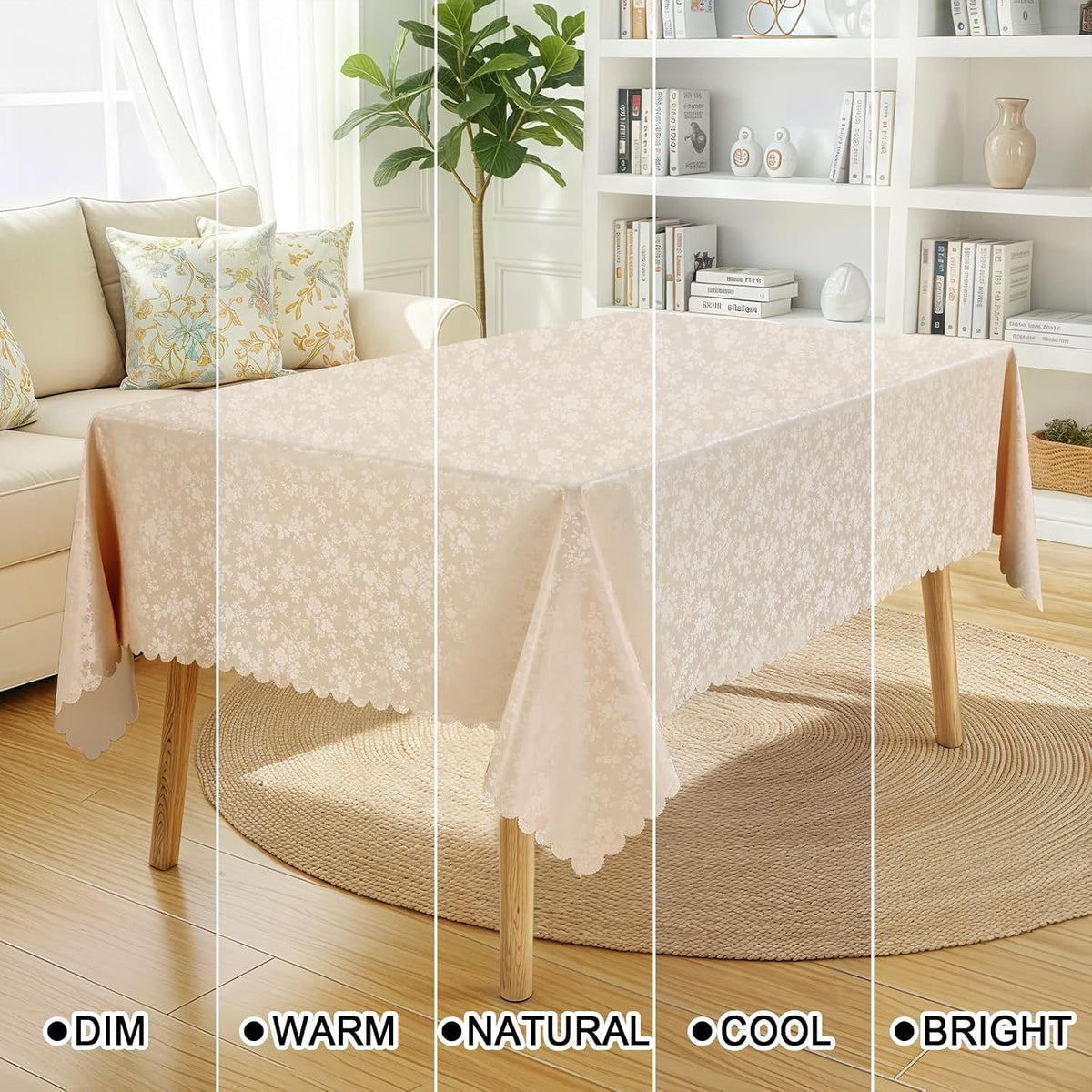 Smiry Rectangle Waterproof Heavy Duty Vinyl Tablecloths, 60 x 84 Inch