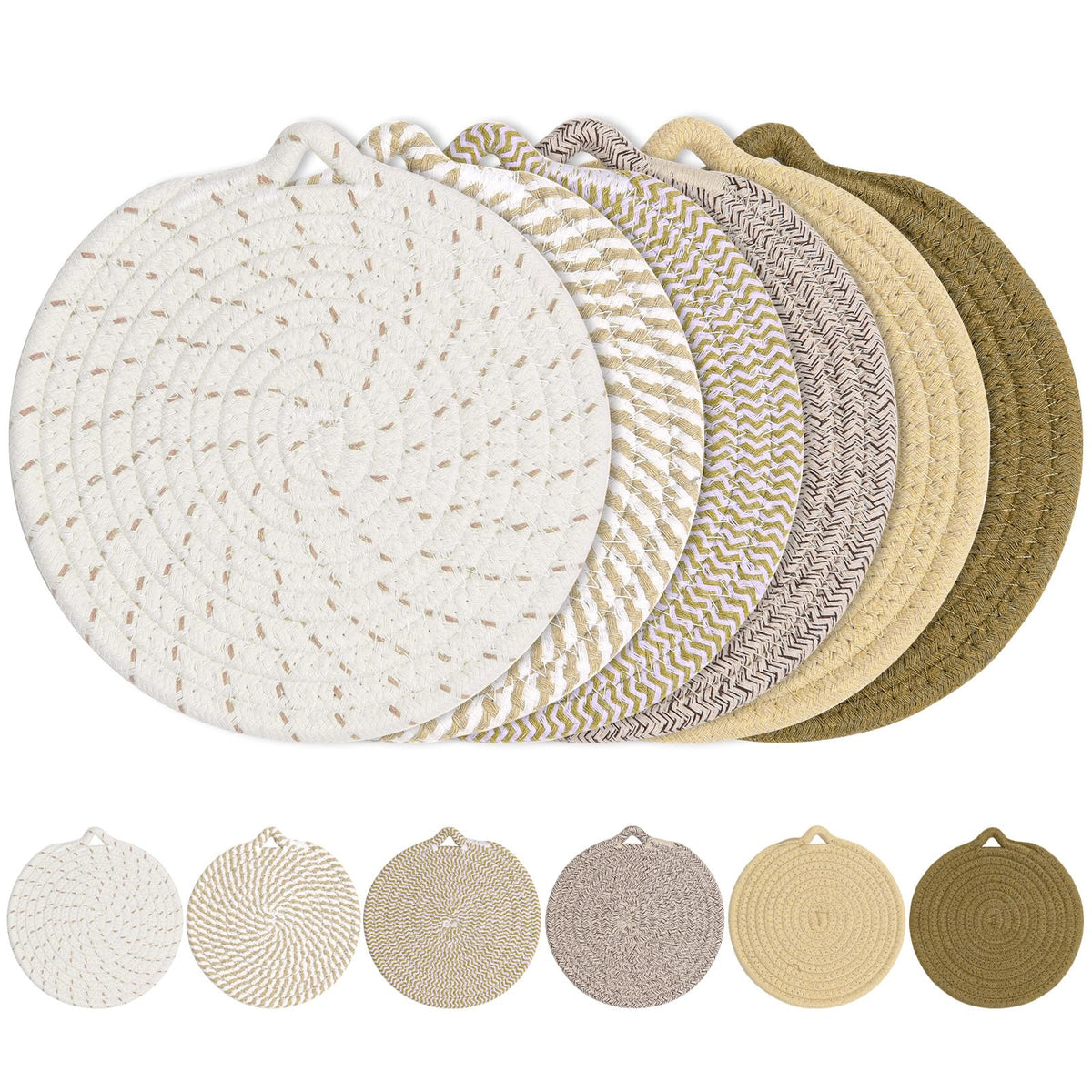 7" Trivets for Hot Dishes, 6 Pack Trivets for Hot Pots and Pans