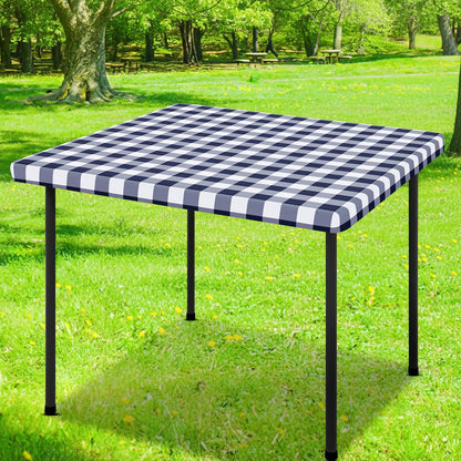 Smiry 6 Foot Picnic Table Cloth, Flannel Backed Fitted Vinyl tablecloths