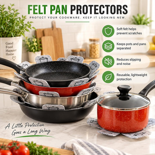 Pan Protectors for Stacking,Set of 18 and 3 Different Size,pan separators Protectors,Cookware Protector Set,Pot Protectors Stacking，Pot Pads Anti-Slip to Avoid Scratching or Marring When Stacking