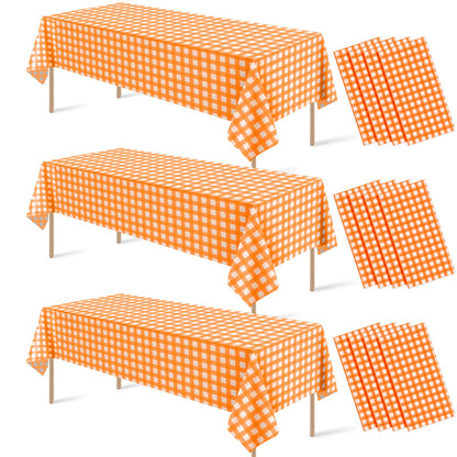 3 Pcs Sage Green Gingham Tablecloths, Checkered Table Covers 54 x 108 Inch