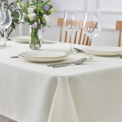 maxmill Rectangle Textured Tablecloth Waterproof Spillproof Wrinkle Free Table Cloth, Kitchen Dining Tabletop Decoration, Fabric Table Cover for Outdoor and Indoor Use, 52 x 70 Inch, Sage Green