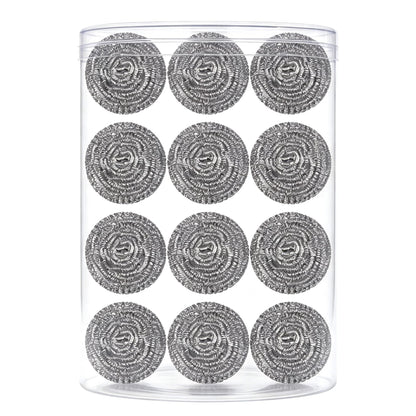 12Pcs Steel Wool Scrubber Pads for Cleaning Dishes, Pans, Pots, Ovens, Grills, Sinks - Stainless Steel Scrubbers for Kitchen, 12 Pack