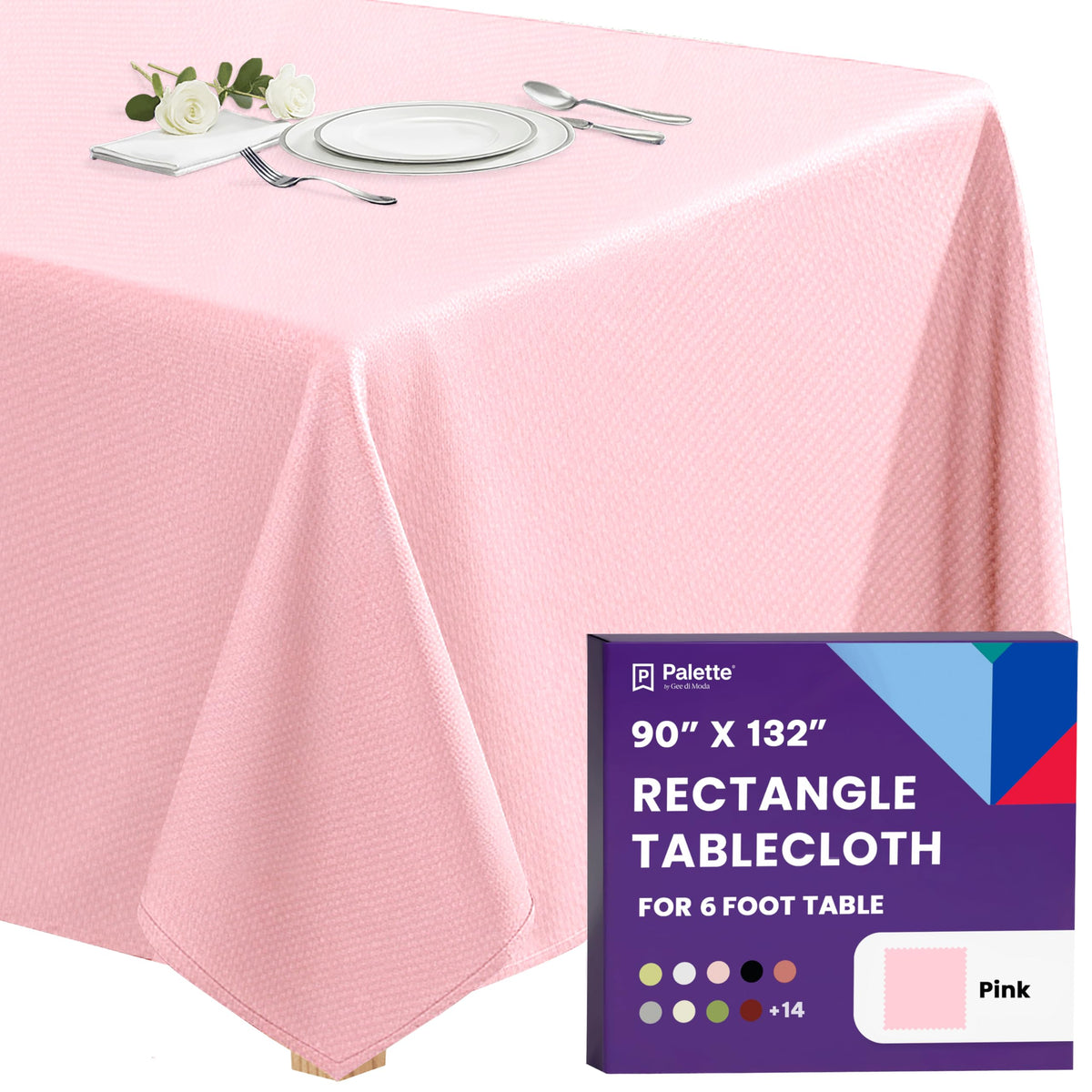 Gee Di Moda Rectangle Tablecloth - 70 x 120 Inch Navy Blue Table Cloth for 6 or 8 Foot Rectangle Tables - Heavy Duty Washable Fabric - for Holiday Party, Dinner, Weddings, Baby Shower & Events