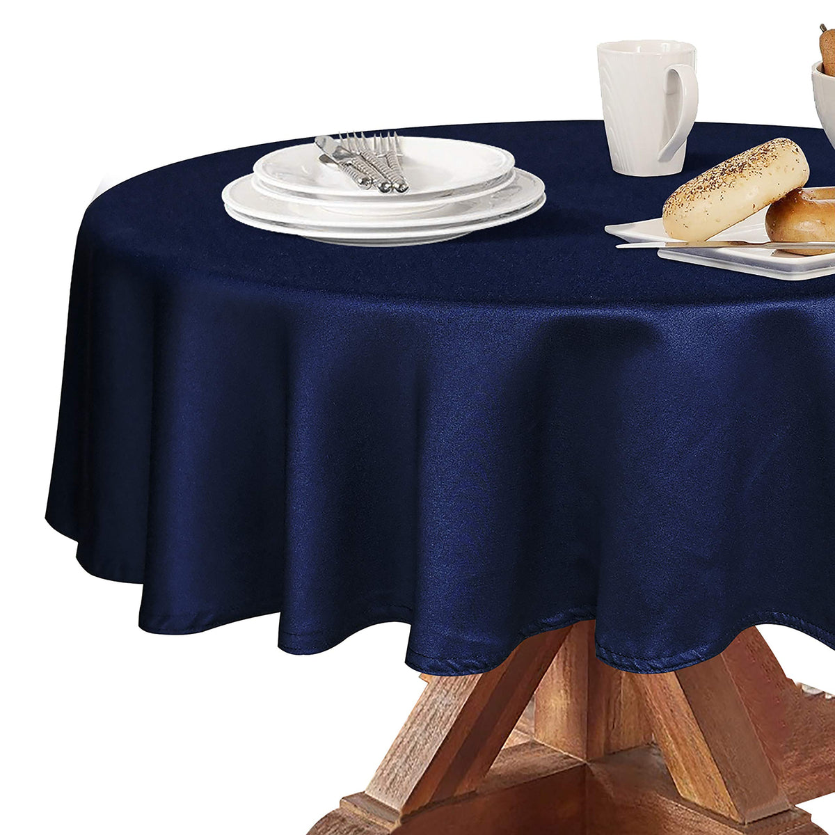Obstal Rectangle Table Cloth, Navy Blue, 60 x 84 Inch