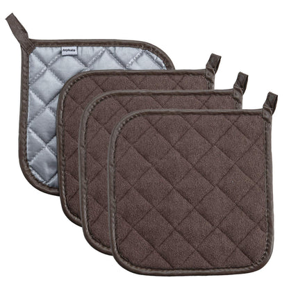 Joyhalo 4 Pack Heat Resistant Pot Holders - Terry Cloth Sets for Cooking & Baking