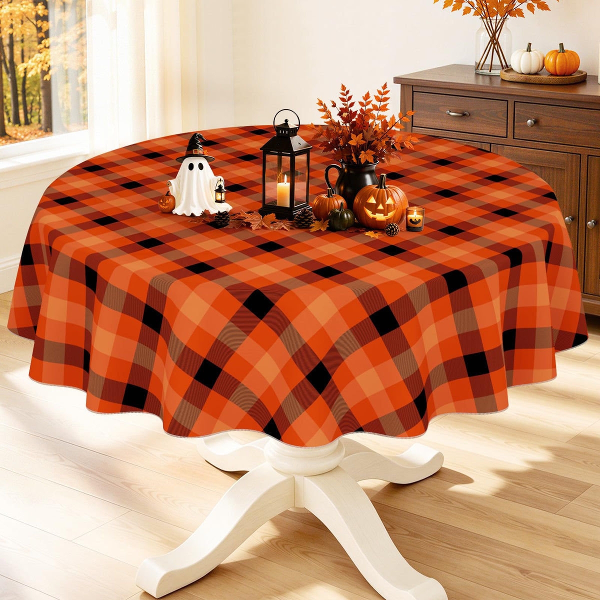 Smiry Picnic Table Cloth, Vinyl Tablecloths with Flannel Backing, 60"x84"