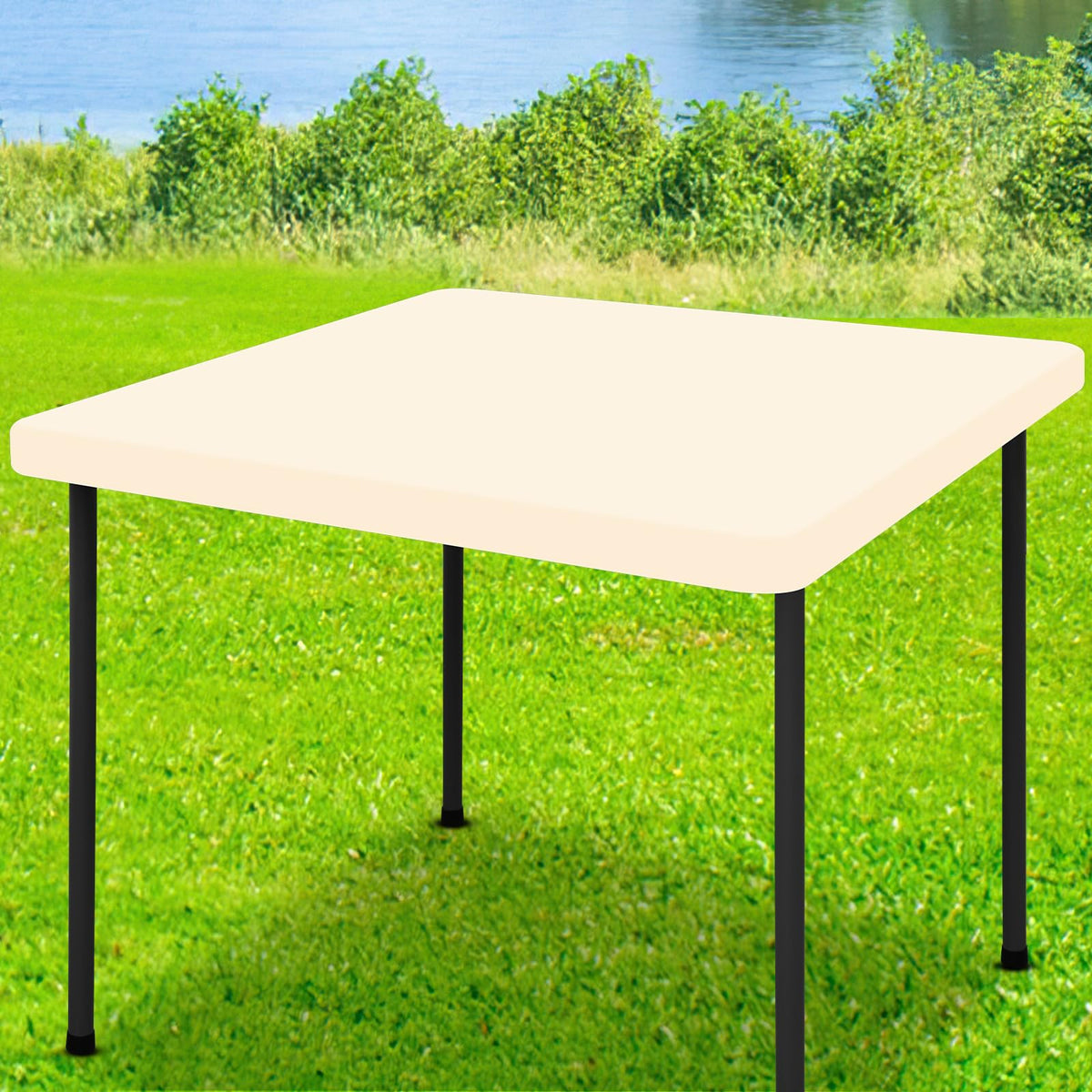 Moosfor Rectangle Spandex Fitted Table Cloth, 6FT Elastic Tablecloth