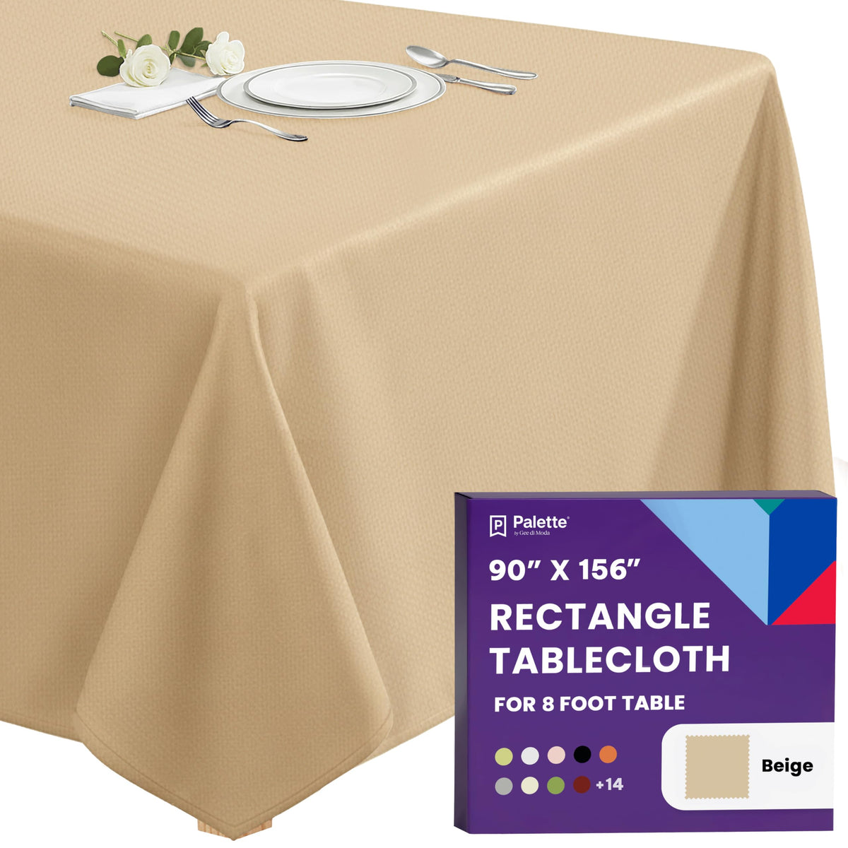 Gee Di Moda Rectangle Tablecloth - 70 x 120 Inch Navy Blue Table Cloth for 6 or 8 Foot Rectangle Tables - Heavy Duty Washable Fabric - for Holiday Party, Dinner, Weddings, Baby Shower & Events