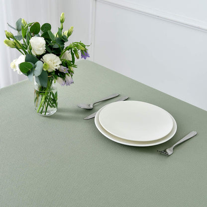 maxmill Rectangle Textured Tablecloth Waterproof Spillproof Wrinkle Free Table Cloth, Kitchen Dining Tabletop Decoration, Fabric Table Cover for Outdoor and Indoor Use, 52 x 70 Inch, Sage Green