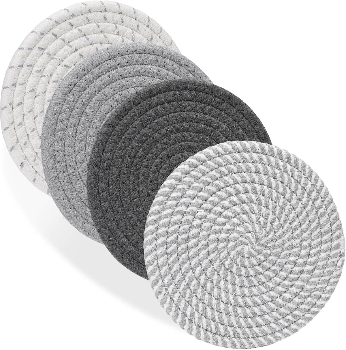 Billbotk 7" Trivets for Dishes, Pots and Pans, 4 Heat Resistant Hot Pads, Pot Holders for Kitchen, Plate Mats for Countertops, Table, Home Essentials, Farmhouse Decor