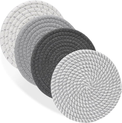 Billbotk 7" Trivets for Dishes, Pots and Pans, 4 Heat Resistant Hot Pads, Pot Holders for Kitchen, Plate Mats for Countertops, Table, Home Essentials, Farmhouse Decor