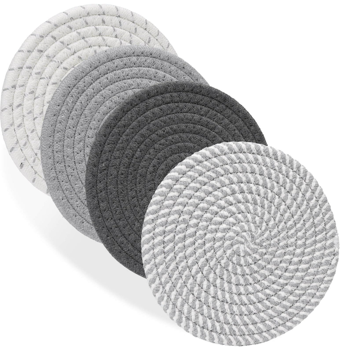 Billbotk 7" Trivets for Dishes, Pots and Pans, 4 Heat Resistant Hot Pads, Pot Holders for Kitchen, Plate Mats for Countertops, Table, Home Essentials, Farmhouse Decor
