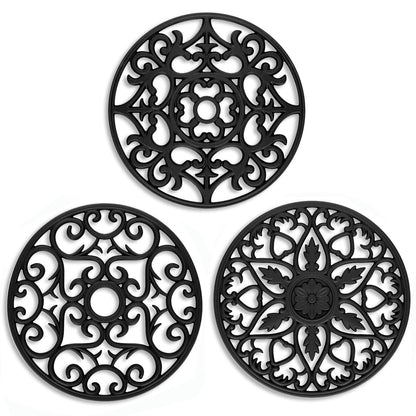 ME.FAN Trivets for Dishes/Pots/Pans, 3 Pcs Silicone Mats, Flexible/Durable/Non Slip Hot Pads to Protect Table and Counter Top (Desert Sage)