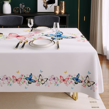 Rectangle Table Cloth,100% Waterproof Tablecloth Oil Proof Spill Proof Vinyl Table Cloth, Wipe Clean Plastic Table Cover for Dining, Camping, Indoor and Outdoor 52" x 70",Leaves