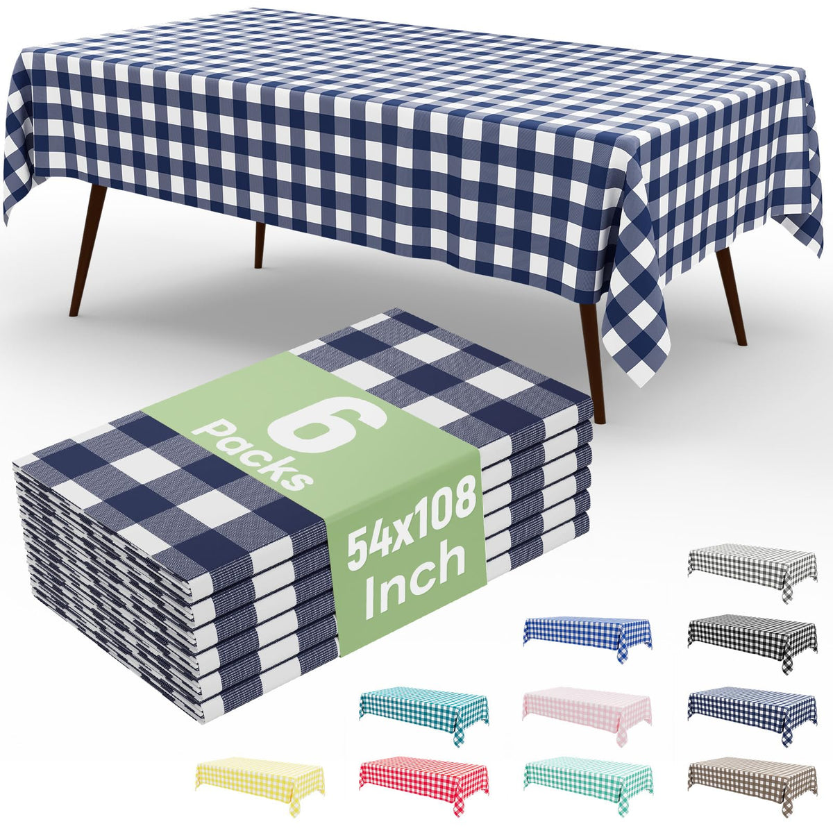 misaya 4 Packs Buffalo Disposable Table Cloth, 54 x 108 Inch Waterproof Plastic Tablecloth, Rectangle Red and White Checkered Table Covers for Picnic, Birthday, Party, Back to School