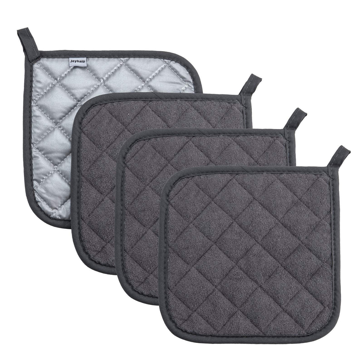 Joyhalo 4 Pack Heat Resistant Pot Holders - Terry Cloth Sets for Cooking & Baking