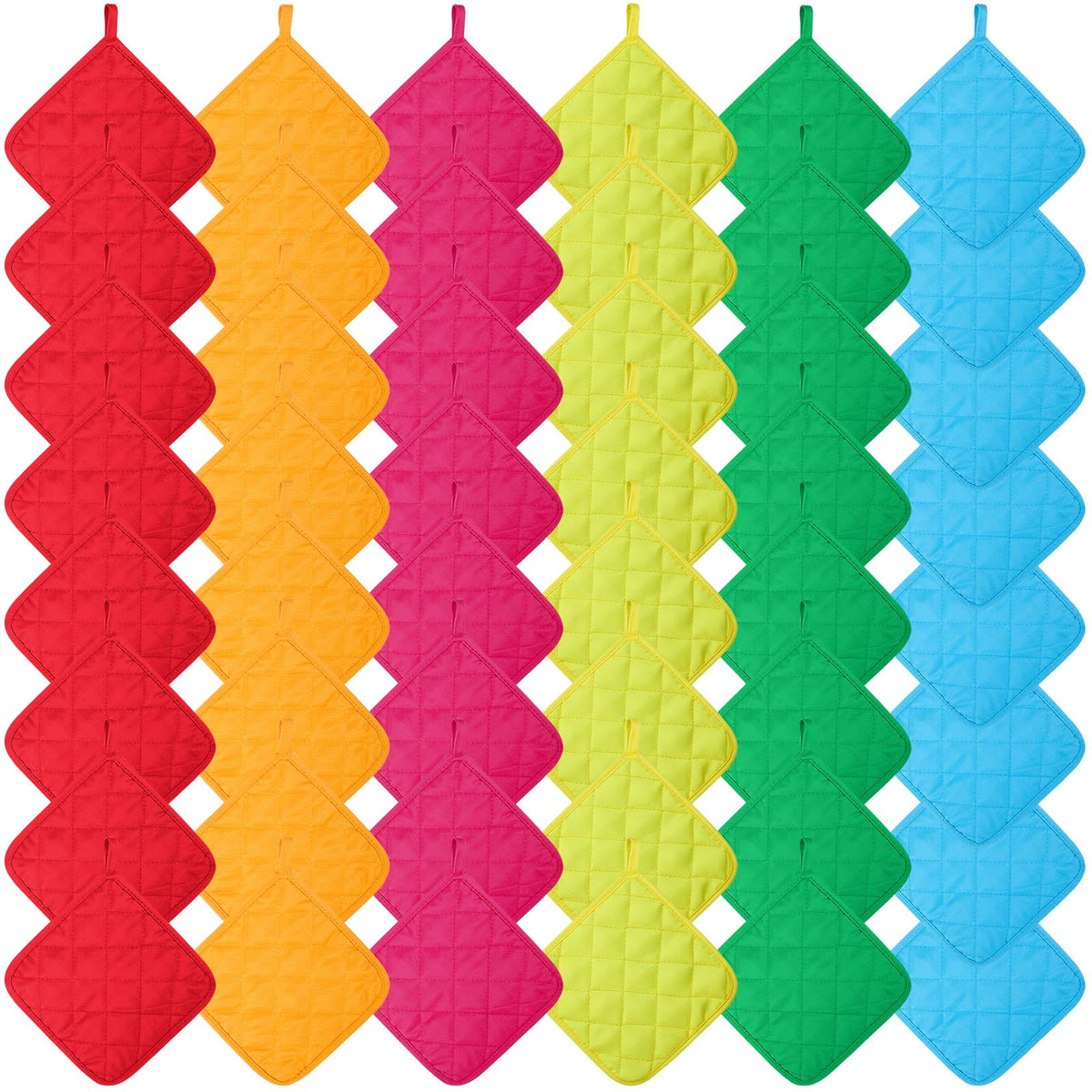 Bokon 12 Pcs Pot Holders Bulk for Kitchen, Multicolor Cotton Hot Pads