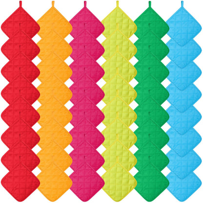Bokon 12 Pcs Pot Holders Bulk for Kitchen, Multicolor Cotton Hot Pads