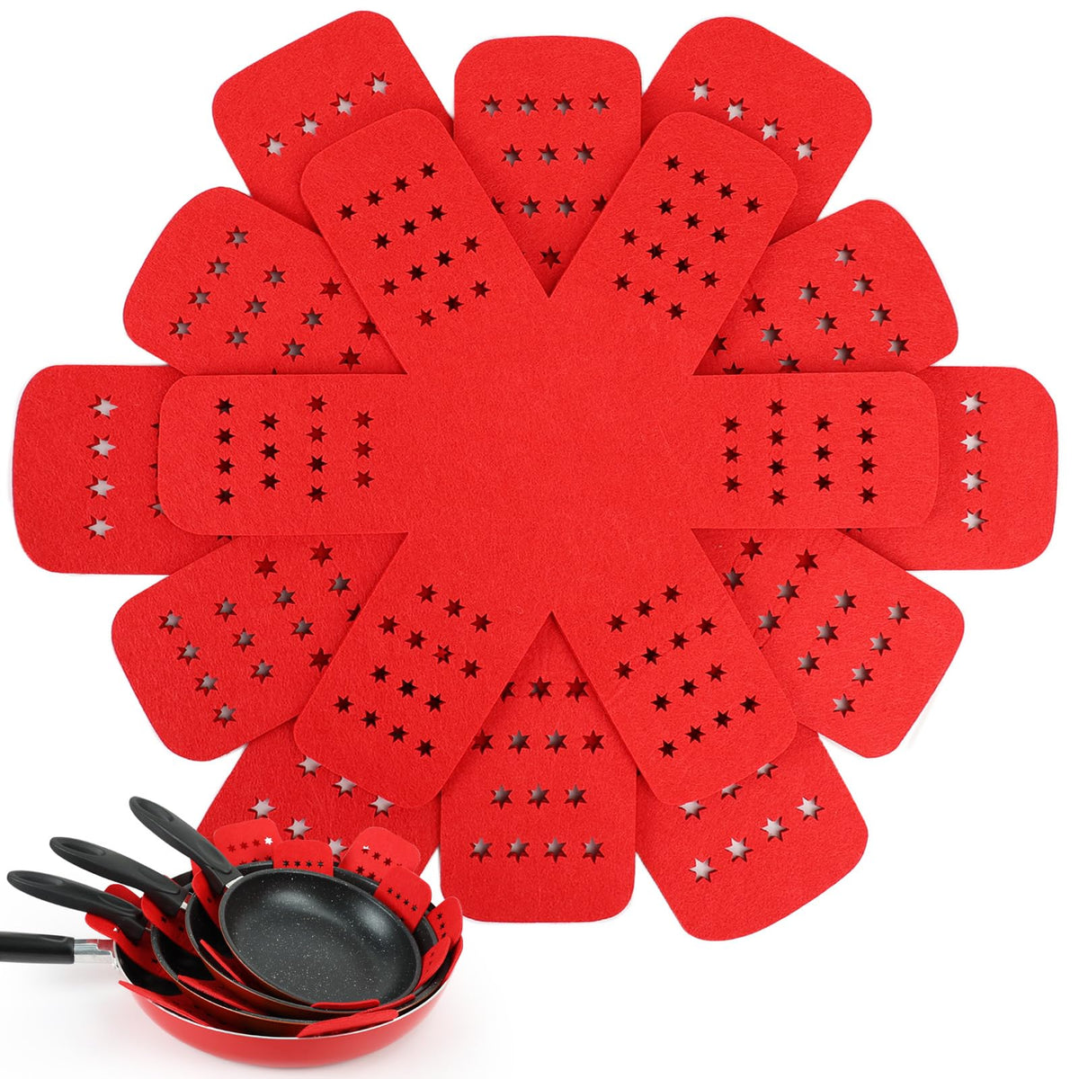 BYKITCHEN Felt Pot and Pan Protectors for Stacking, 3 Sizes, Separator Pads