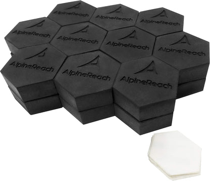 AlpineReach Extra Heavy Duty Pot Feet Risers 20 Pack Hexagons & Adhesive Pads - Protect Healthy Plants - Strong Invisible Supports Small Large Flower Planters Stability - Outdoor Lifter Toes Elevator
