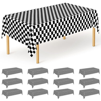 QZYL 4 Packs White Plastic Tablecloth, Large Sturdy Disposable Table Cloth