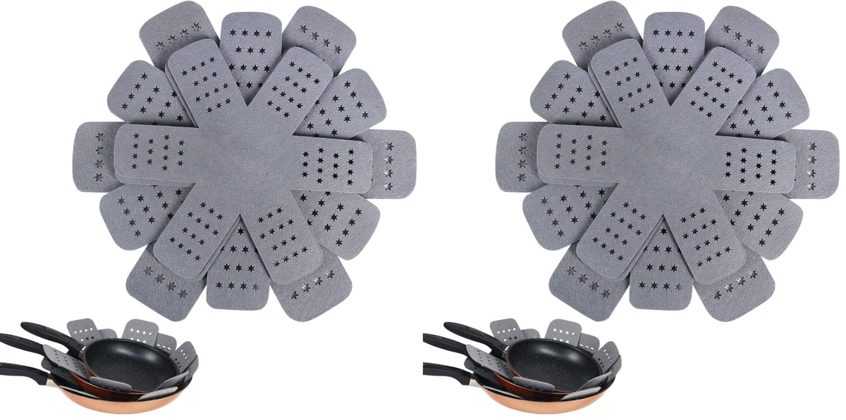 BYKITCHEN Felt Pot and Pan Protectors for Stacking, 3 Sizes, Separator Pads