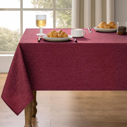 Decorelia Sage Green Linen Textured Tablecloth Rectangular 52 x70 Inch